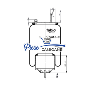 Air Spring Volvo  346416-C , With Metal Parts