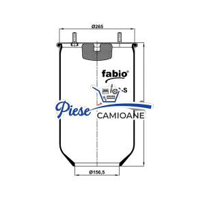 Air Spring  Fibertech 16810-S , Without Piston